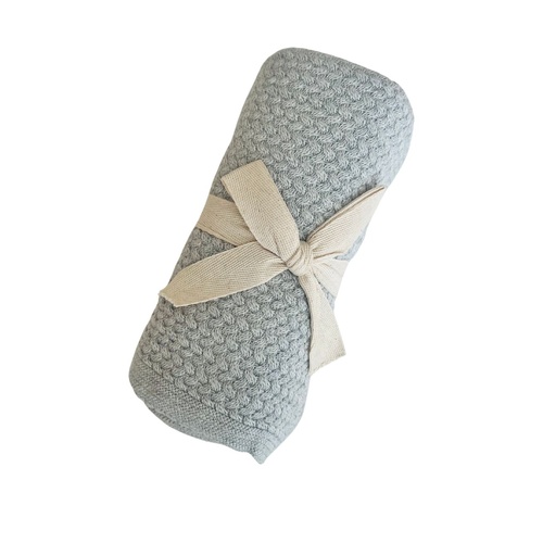 Mini & Me Herringbone Blanket Grey Melange'