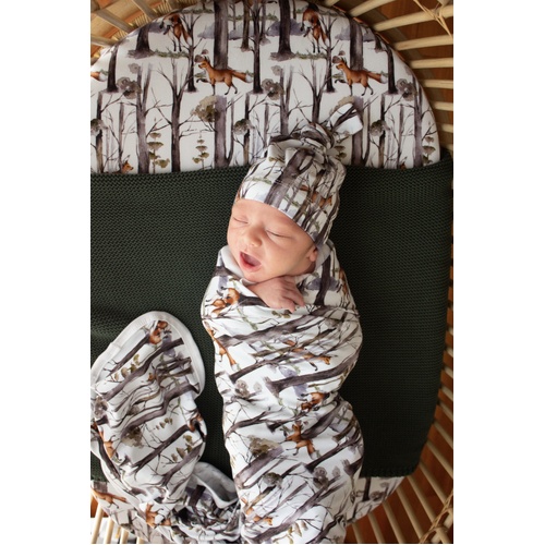 Mini & Me Organic Jersey Baby Wrap Set Fox Hunt - Clearance